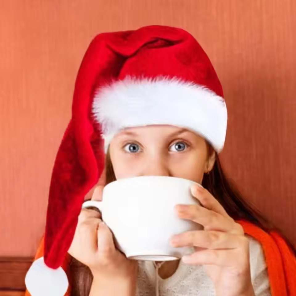 Long Plush Christmas Hat Velve - Santa Hat Plush 评论和价格