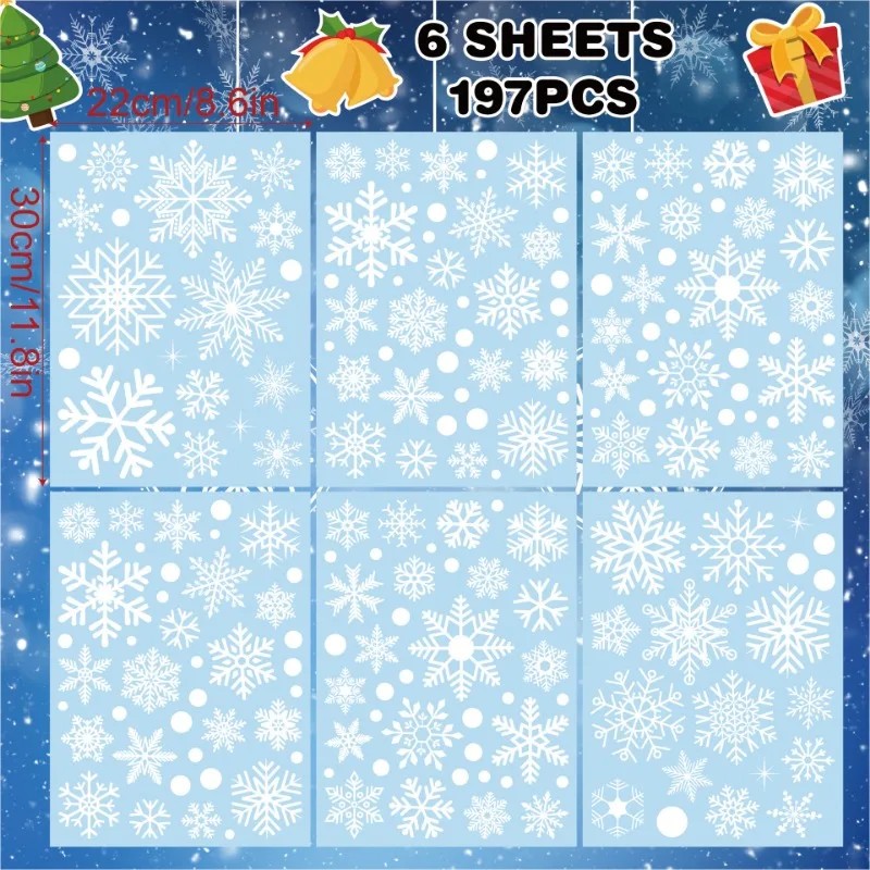 christmas window clings snowfl - Snowflake Window Decal 评论和价格