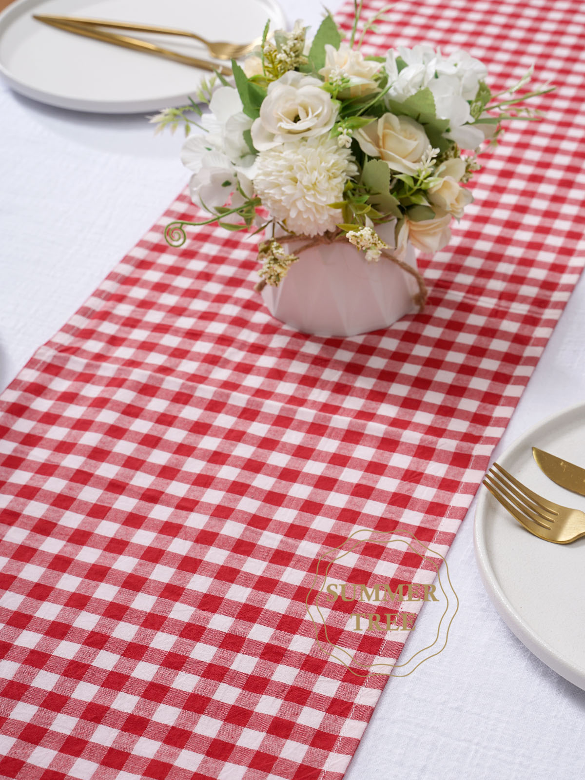 Rustic Plaid Cotton Table Runn - Christmas Throw Blanket 评论和价格