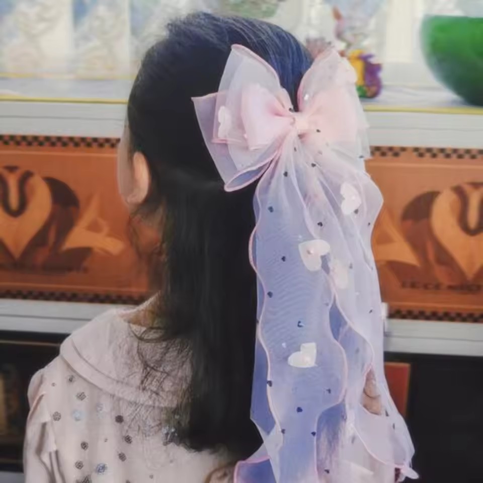 Korean Fairy Mesh Bow Hair Cli - Ribbon Bow Gift 评论和价格
