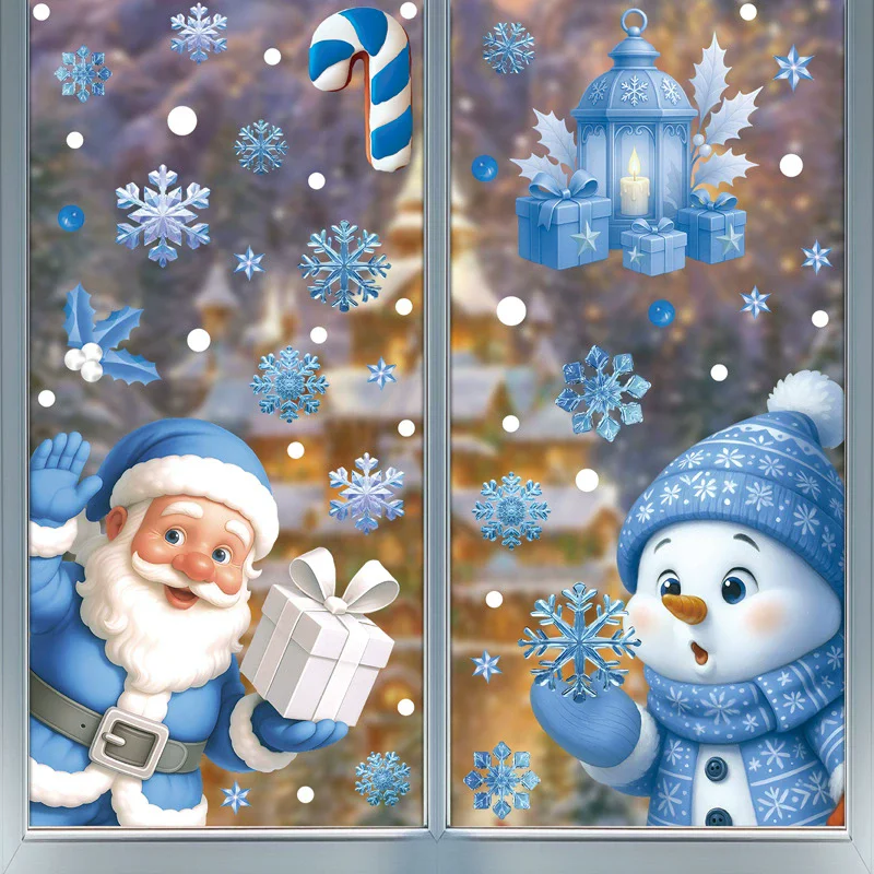 DIY Christmas PVC Window Stati - Snowflake Window Decal 评论和价格