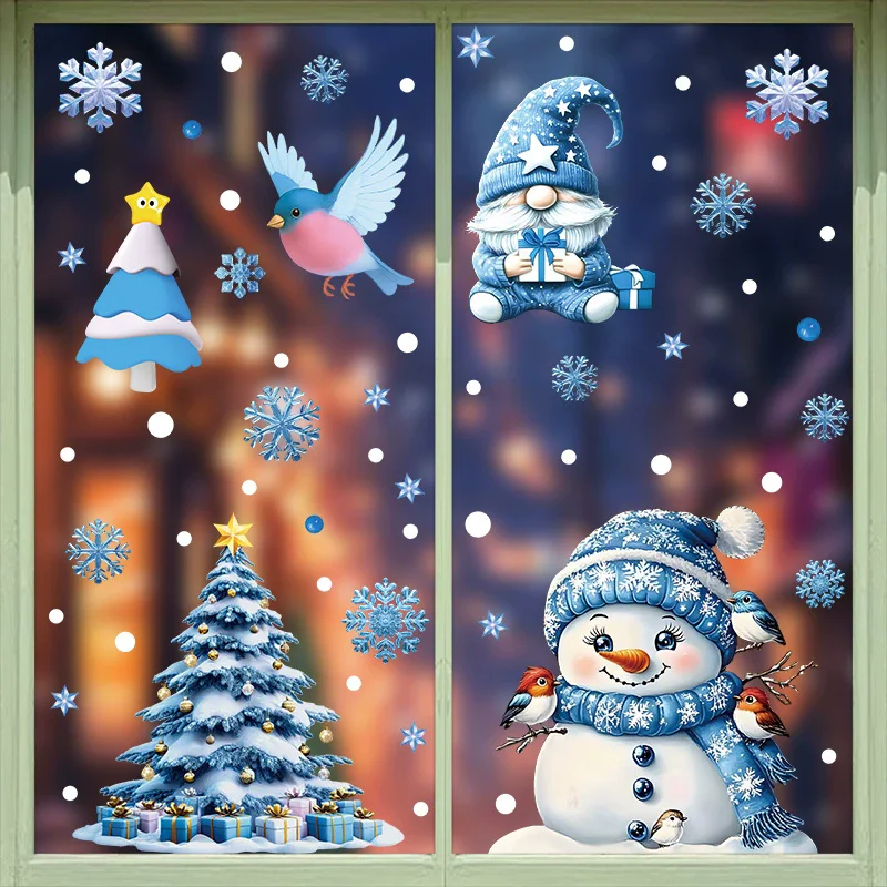 DIY Christmas PVC Window Stati - Snowflake Window Decal 评论和价格
