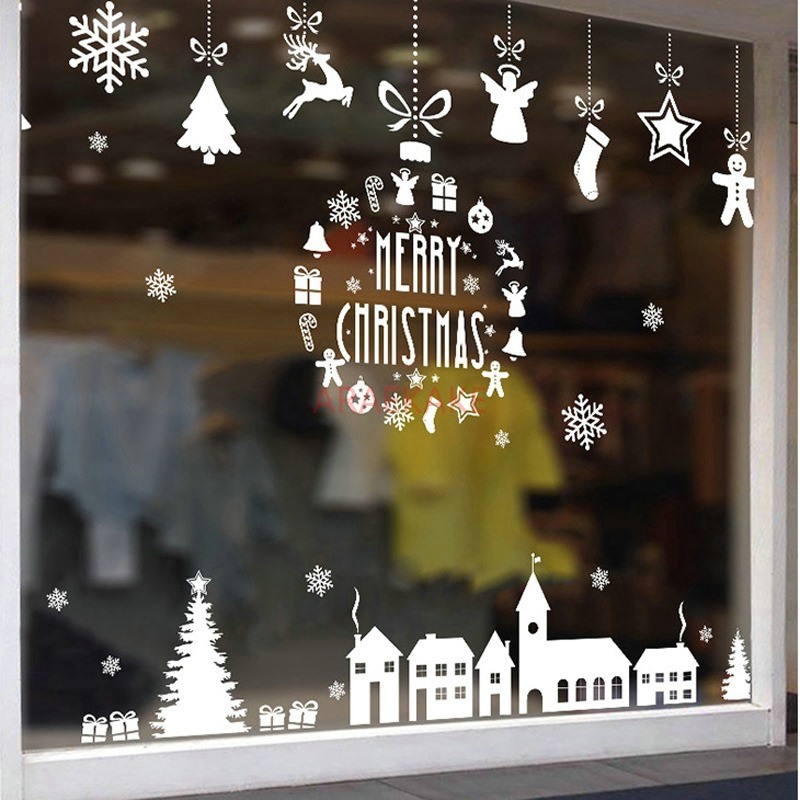 1PCS Christmas Village Glass W - Snowflake Window Decal 评论和价格